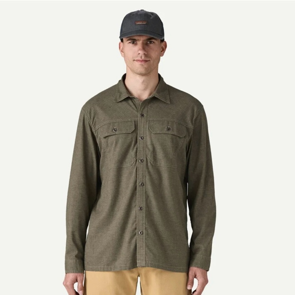 Patagonia Olive Green Long Sleeve Button-Down Shirt